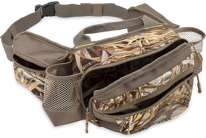 North Mountain Gear Camouflage Fanny Pack Lightweight Waterproof Military Hunting Climbing Camping Accessories (Wetland Brown Duck))