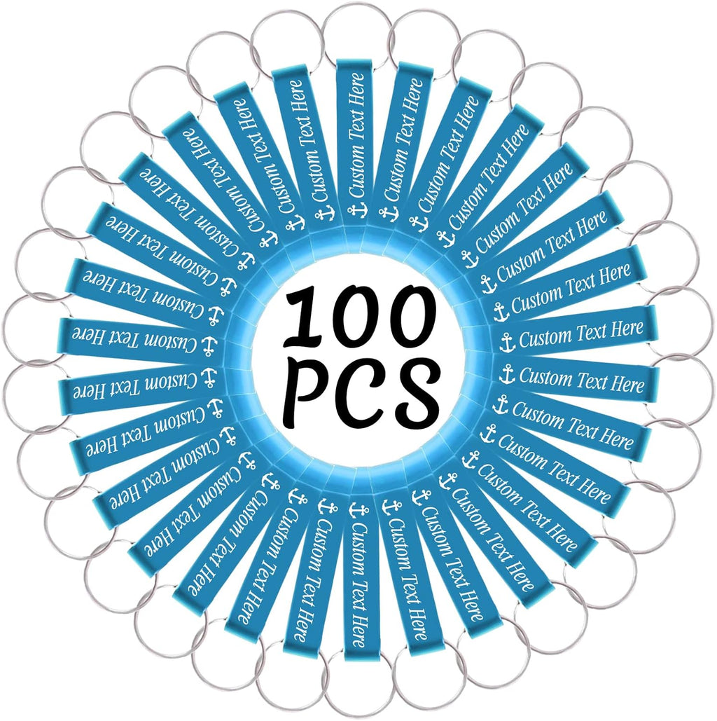 100PCS Personalized Bottle Opener Keychain Bulk Custom Beer Bottle Opener with Logo Text Engraved Wedding Bottle Opener Favors Customized Gifts for Guests Baby Shower Birthday Party-Sky Blue