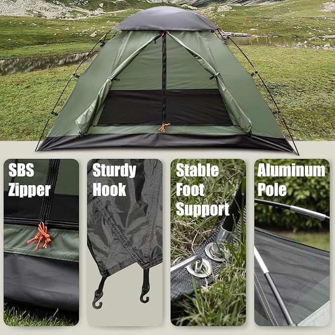 ShinHye Backpacking Tent for Camping, 1/2 Person Ultralight Backpacking Tent Easy Setup Tents Waterproof Lightweight Hiking Tents for Outdoor