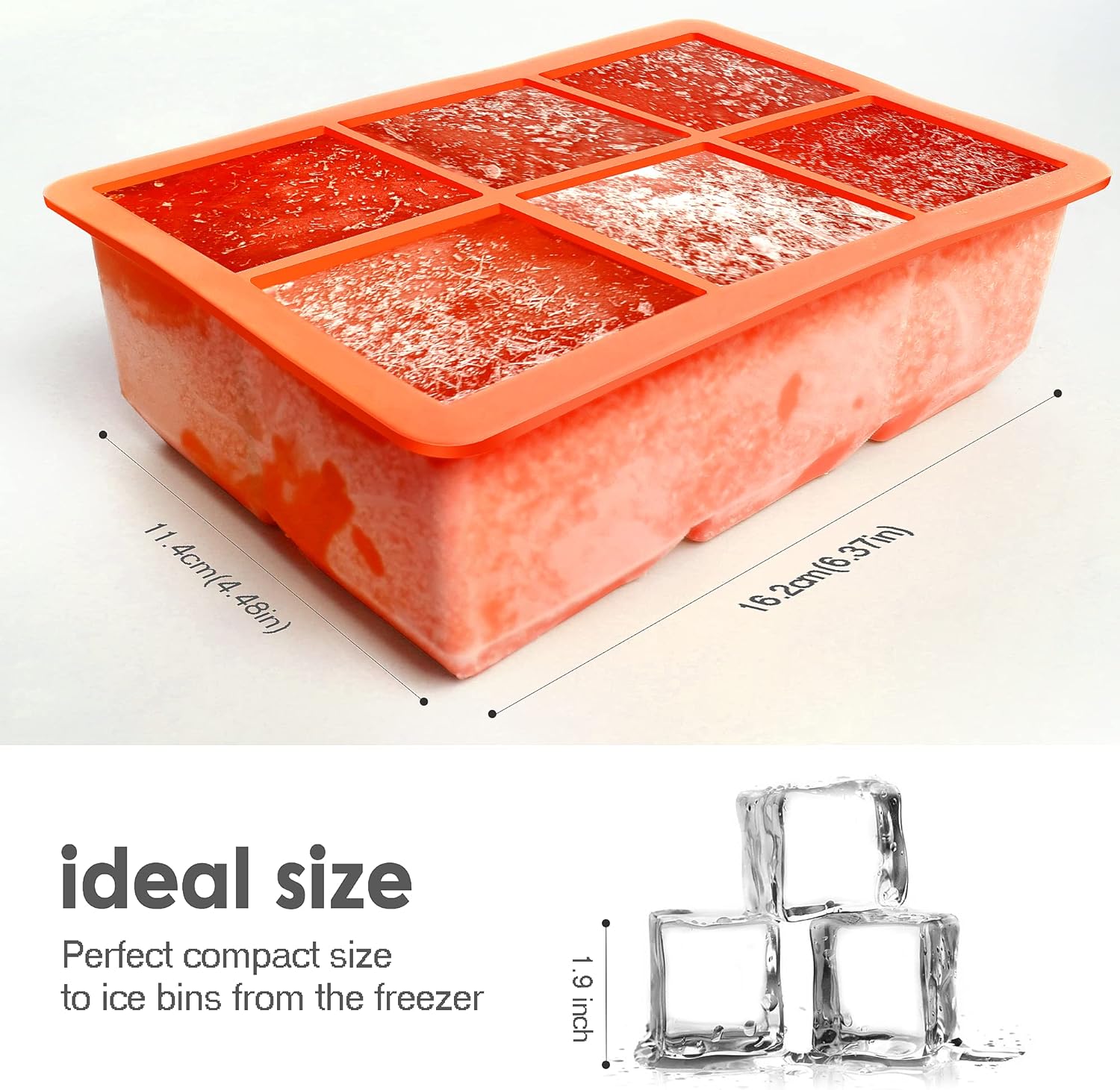 Silicone Ice Cube Trays 3 Pack - Large Size Silicone Ice Cube Molds with Leak Proof Removable Lid Square Ice Cube Tray And BPA Free for Cocktail,Whiskey, Stackable Flexible Ice