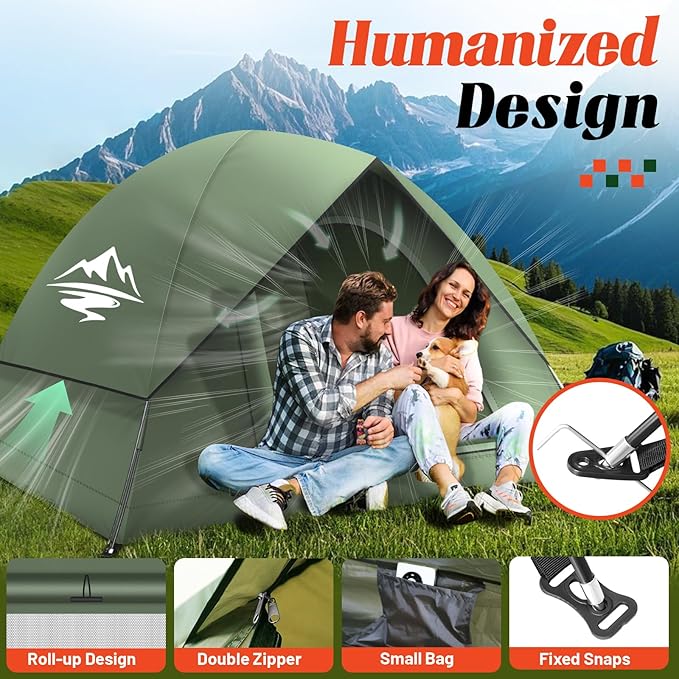 Tents for Camping 3-4 Person with Rainfly, Camping Tents Waterproof Windproof, Not Crowded for 2 Person Camping Tent, Outdoor Dome Tent Easy Setup, Backpacking Tent for Adventure Backyard