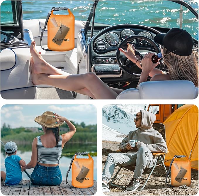 Waterproof Dry Bag - Roll Top Transparent Storage Bag,2L/5L/10L/20L,Suitable for Traveling, Swimming, Kayaking, Camping, Fishing, Rainy Day Trips