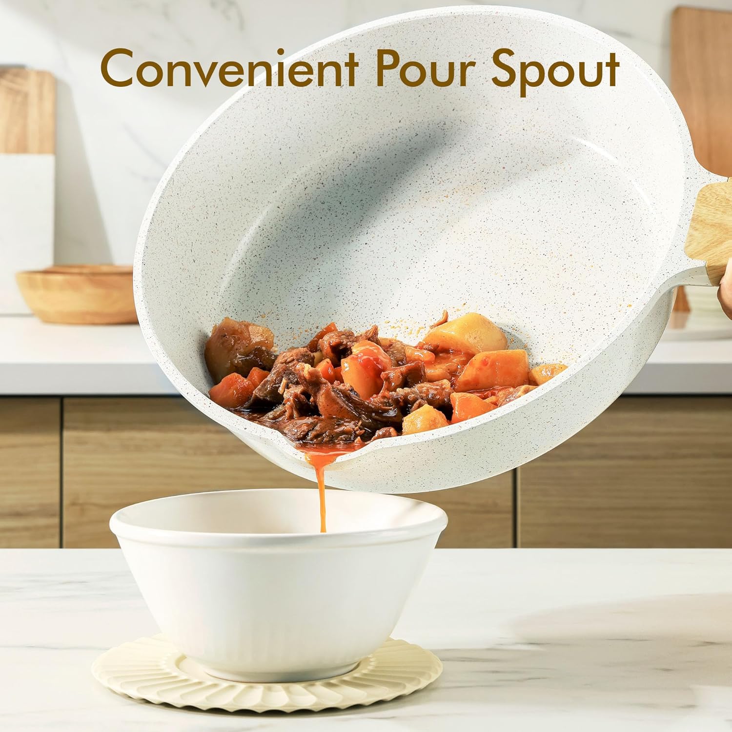 SENSARTE Nonstick Ceramic Saute Pan 10 Inch/3.5QT, Non-toxic Deep Frying Pan Skillet with Lid, Healthy Jumbo Cooker, Stay Cool Handle, Induction Compatible, PFOA & PFAS Free