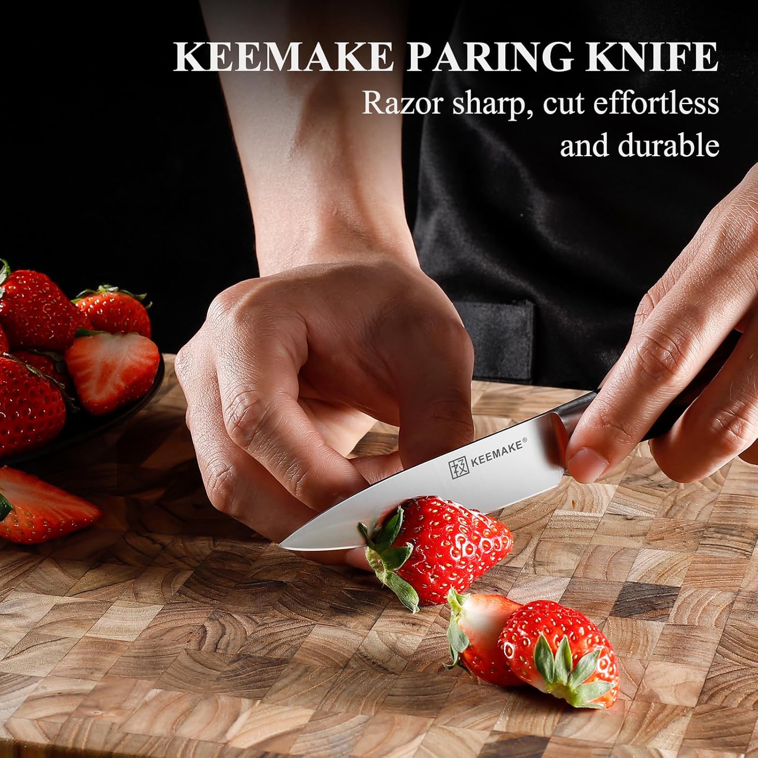 KEEMAKE 3.5 inch Paring Knife 3.5 Inch, Fruit Knife German High Carbon Stainless Steel Blade, Pakkawood Handle Small Kitchen Knife with Gift Box