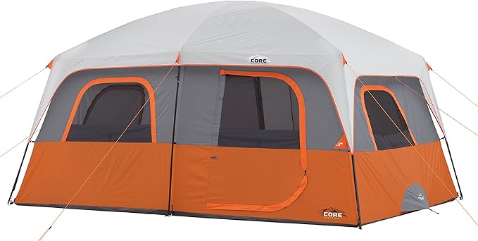 CORE Tent for Family Camping | 10 Person / 11 Person / 12 Person Large Multi Room Cabin Tents for Car Camping & Outdoor Adventures