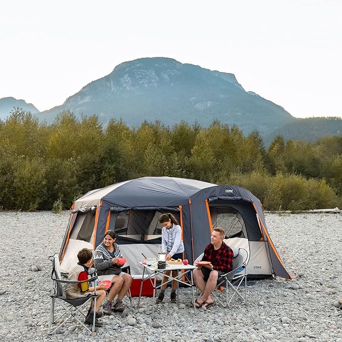 CORE Tent for Family Camping | 10 Person / 11 Person / 12 Person Large Multi Room Cabin Tents for Car Camping & Outdoor Adventures