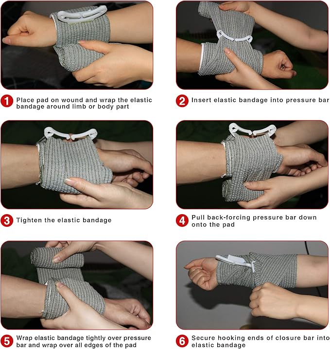 Israeli Emergency Bandage, 4 Inch 1 Pack Compression Bandage for Trauma Wound Dressing, Vacuum Sterile Compression Bandages for Ifak Refill Kit First Aid