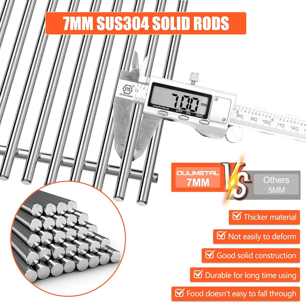 Grill Parts for Weber Genesis Silver B/C, Spirit 300/700, Weber 900 (Side Control), Genesis Gold/Platinum B/C Replacement for Weber 7525 Grates, Weber 7537, 17.5 Grill Grates, 22.5" Flavorizer Bars