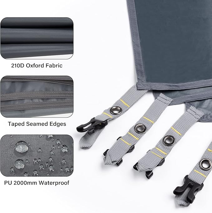 BISINNA Waterproof Camping Tarp Mutifunctional Tent Footprint, Groundsheet Picnic and Beach Mat with Carrying Storage Bag for Picnic, Hiking,Backpacking,Hammock