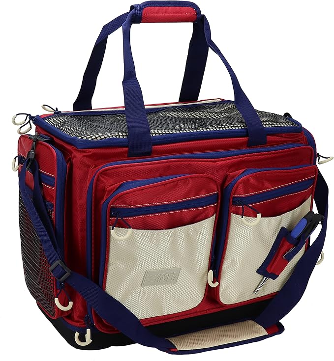 OSAGE RIVER Fishing Tackle Bag, Saltwater Fishing Gear Bag, Tackle Box Organizer with Waterproof Non-Slip Bottom, Padded Shoulder Strap, and Fishing Pliers, Fishing Gifts for Men