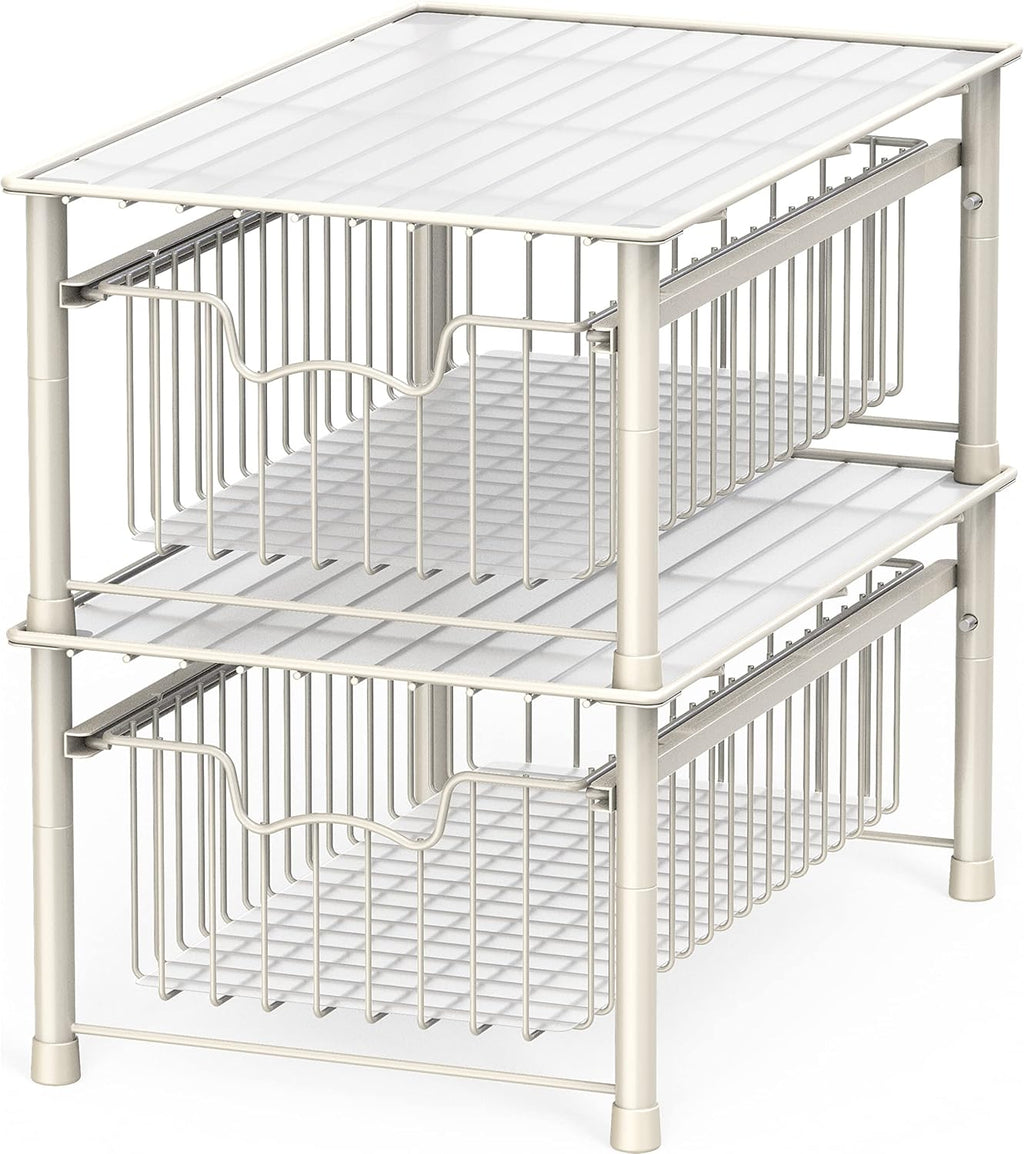 Simple Houseware Stackable Basket Drawer, White