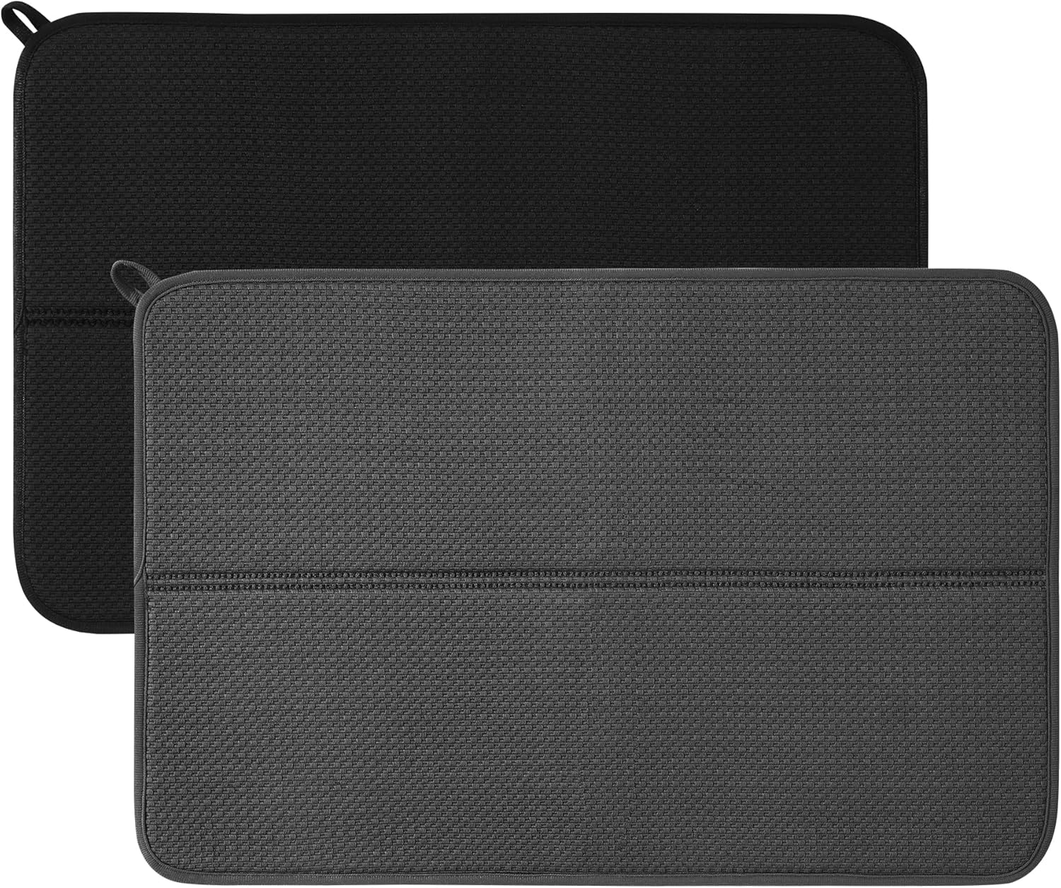 2 Pack Dish Drying Mat for Kitchen Counter, Absorbent Microfiber Dishes Drainer Mats Large Size Dish Drying Pad for Countertop, Rack, Sink,16 x24 inches