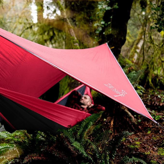Wise Owl Outfitters Hammock Tarp, Hammock Tent - Rain Tarp for Camping Hammock - Camping Gear Must Haves w/Easy Set Up Including Tent Stakes and Carry Bag