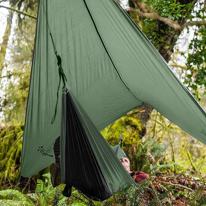 Wise Owl Outfitters Hammock Tarp, Hammock Tent - Rain Tarp for Camping Hammock - Camping Gear Must Haves w/Easy Set Up Including Tent Stakes and Carry Bag