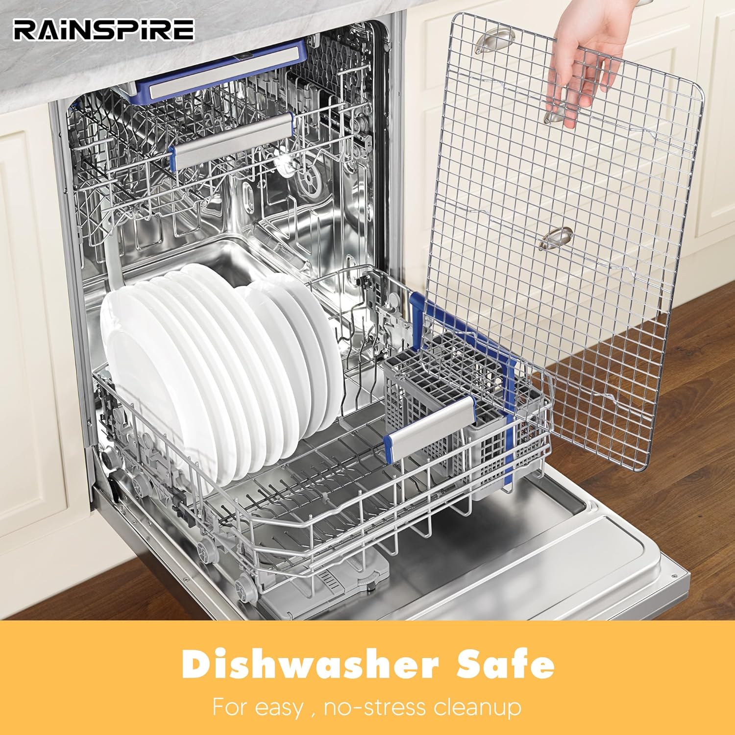 Rainspire Cooling Rack Stainless Steel, Heavy Duty Cooling Racks for Cooking and Baking, Oven Safe Wire Rack for Cooking, Baking Rack for Oven Cooking Fits Quarter Sheet Pan, 8.5" x 12", 2-Pack