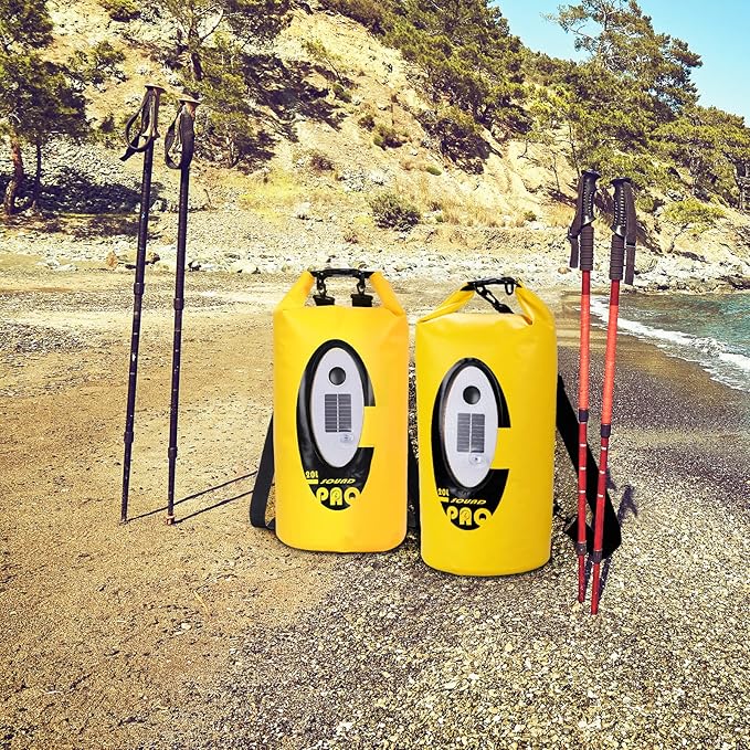 Dry Bag Waterproof with Solar Bluetooth Speaker & Light - 10L/20L Roll Top Dry Sack Keeps Gear Dry for Men Women Kayaking, Beach, Rafting, Boating, Hiking, Camping and Fishing