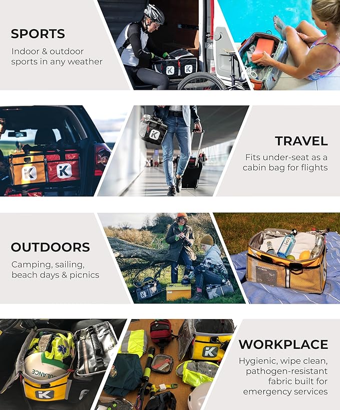 KitBrix Waterproof Sports Duffel Bag, Personal Item Travel Bag 15.3" x 9.4" x 9.4" - Solid Base - Built for Wet, Muddy Gear - Multi-Use Swimming, Gym, Soccer, Camping, Triathlon Transition Bag - Pink