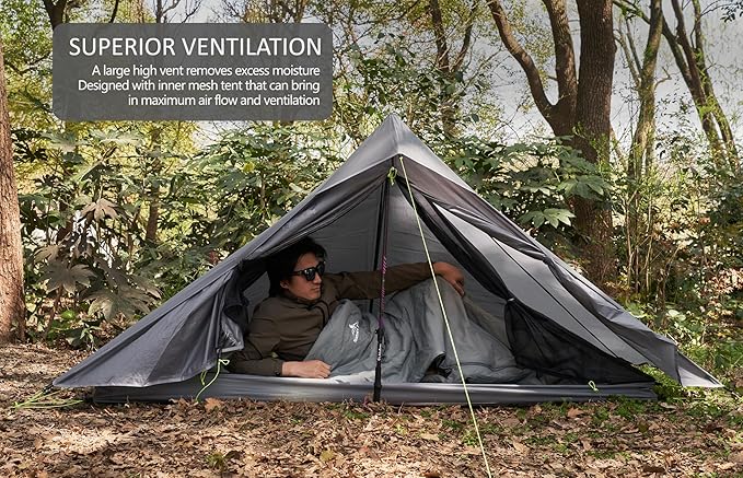 Altair One Ultralight Trekking Pole Backpacking Tent, Waterproof SIL Nylon, Double Wall, 3 Season, 1 Person Shelter for Backpacking, Hiking, Camping, Trekking, Bushcraft