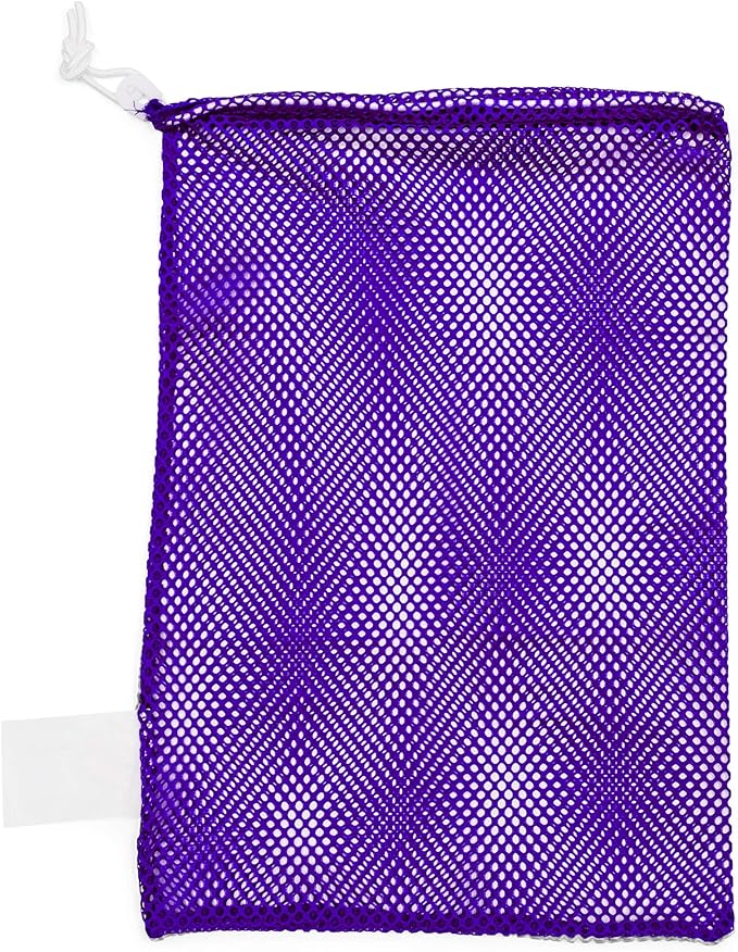 Champion Sports Mesh Equipment Bag – Heavy-Duty Nylon Drawstring Bag with Lock & ID Tag, Breathable Storage Sack for Balls, Swim Gear, Laundry & Toys, Multiple Sizes & Colors