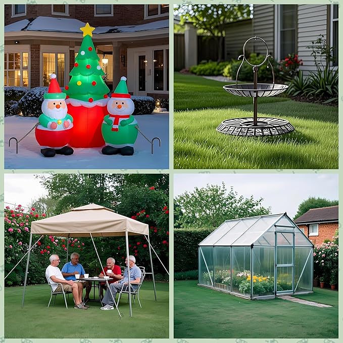 VVOKGO 18 Inch Ground Rebar Stakes, 16Pcs J Hook Extra Heavy Duty Rust Proof Coated Steel Ground Anchors with Chisel Point End for Camping Tent Canopy and Link Fence