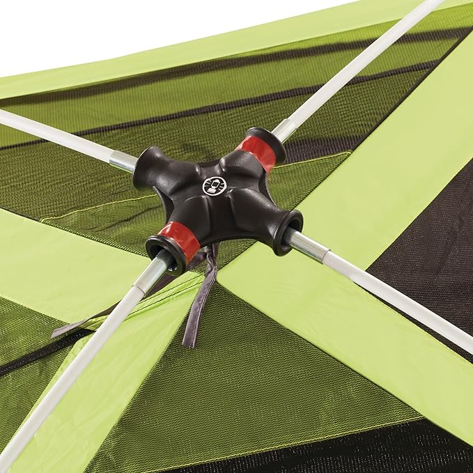 Coleman Steel Creek 6-Person Tent with Screened Porch & Integrated Rainfly, Weatherproof Tent with Screen Room Sets Up in Minutes, Fits Queen-Size Airbed