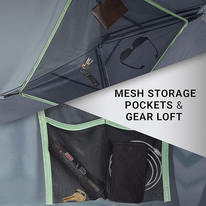 Coleman Skydome Series Camping Tent Weatherproof Tent Includes Pre-Attached Poles Rainfly Carry Bag and Unique Pattern Sets up in 5 Minutes