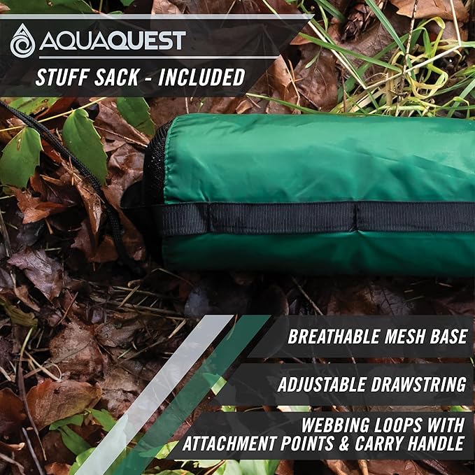 AquaQuest Guide Camping Tarp - Ultralight Tent Cover or Rain Fly - Waterproof Camping Gear Must Haves for Hiking, Hammock, Bivy & Survival
