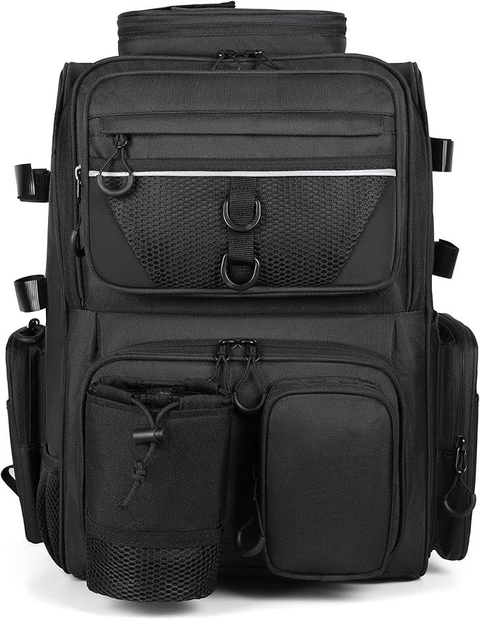 Fishing Tackle Backpack With Rod Holders, Large 40L Fishing Backpack for Camping, Hiking