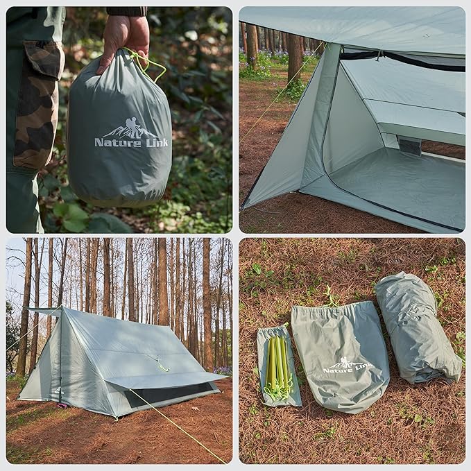 Sirius Two Ultralight Backpacking Tent, 2 Person Trekking Pole, Waterproof, Compact, Single Wall, Bushcraft Shelter for Camping, Hiking, Kayaking