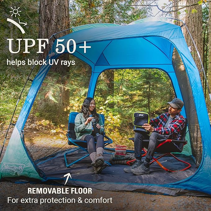 Coleman Skyshade Screen Dome Canopy Tent, 8x8/10x10ft Portable Screen Shelter with Easy Setup for Bug-Free Lounging, Great for Beach, Yard, Picnic, Park, Camping, & More