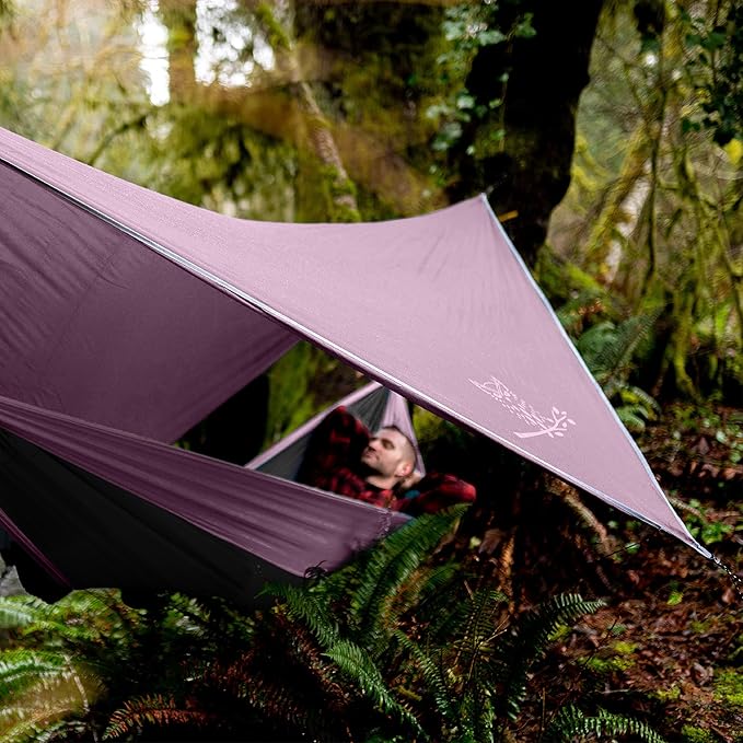 Wise Owl Outfitters Hammock Tarp, Hammock Tent - Rain Tarp for Camping Hammock - Camping Gear Must Haves w/Easy Set Up Including Tent Stakes and Carry Bag