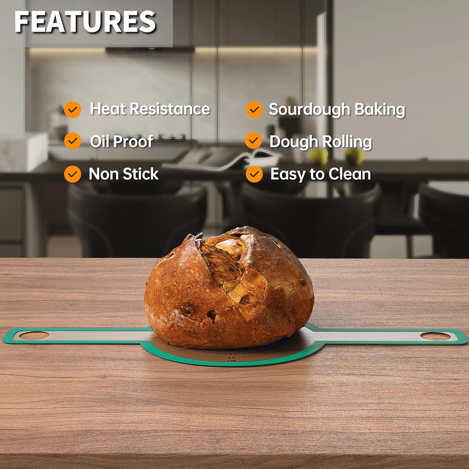 GUYDREMAT Silicone Bread Sling – Food Grade Silicone Baking Mat for Dutch Oven – Heat-resistant Dutch Oven Liner for Sourdough Baking – Easy Cleaning Bread Baking Mat, 2PCs Pack