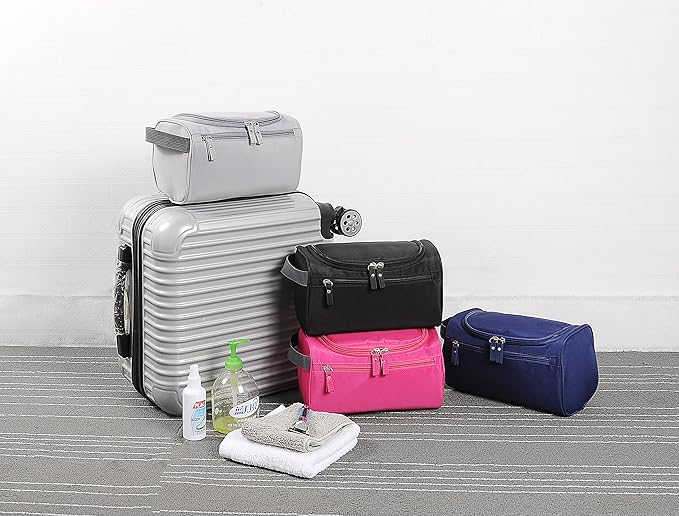 Vercord Mens Toiletry Bag Wash Travel Small Shaving Dop Kit Shower Bathroom Ditty Hygiene Bag Navy Blue