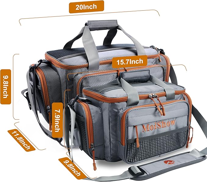 Fishing Tackle Box Bag - Fishing Bags for Saltwater or Freshwater (#Grey) Fishing Tackle Bags - Padded Shoulder Strap - Tackle Bag for 3600 3700 Tackle Box