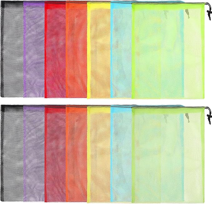 100PCS Drawstring Laundry Bags - Multicolor Nylon Mesh Gym, Travel, Beach & Storage Bags with Locking Closure for College, Gym, Yoga, Sport