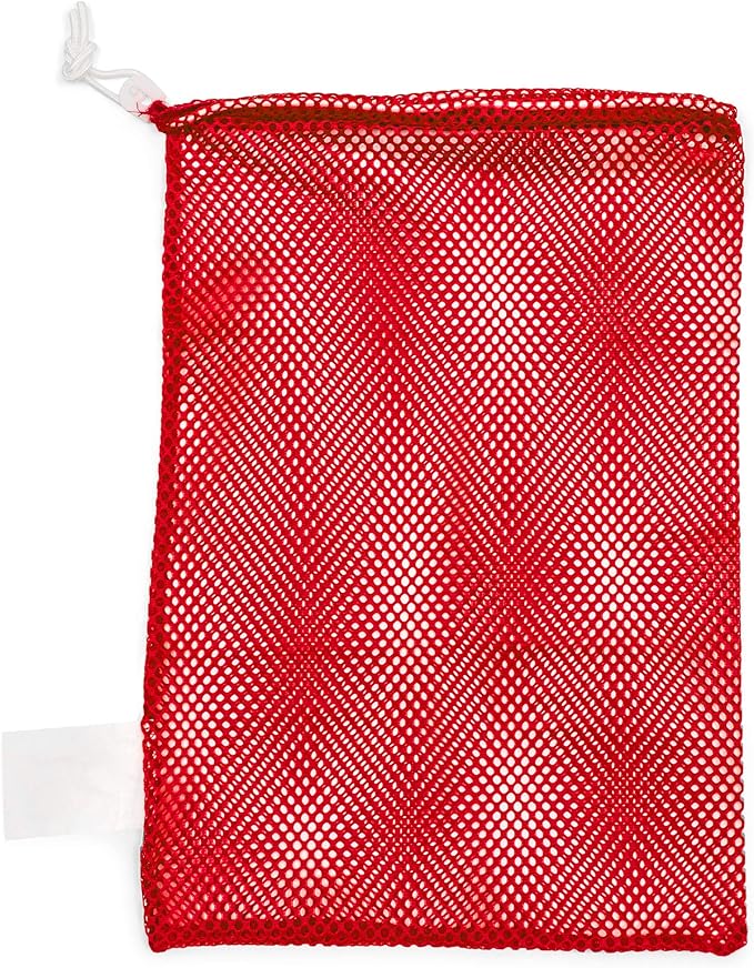 Champion Sports Mesh Equipment Bag – Heavy-Duty Nylon Drawstring Bag with Lock & ID Tag, Breathable Storage Sack for Balls, Swim Gear, Laundry & Toys, Multiple Sizes & Colors