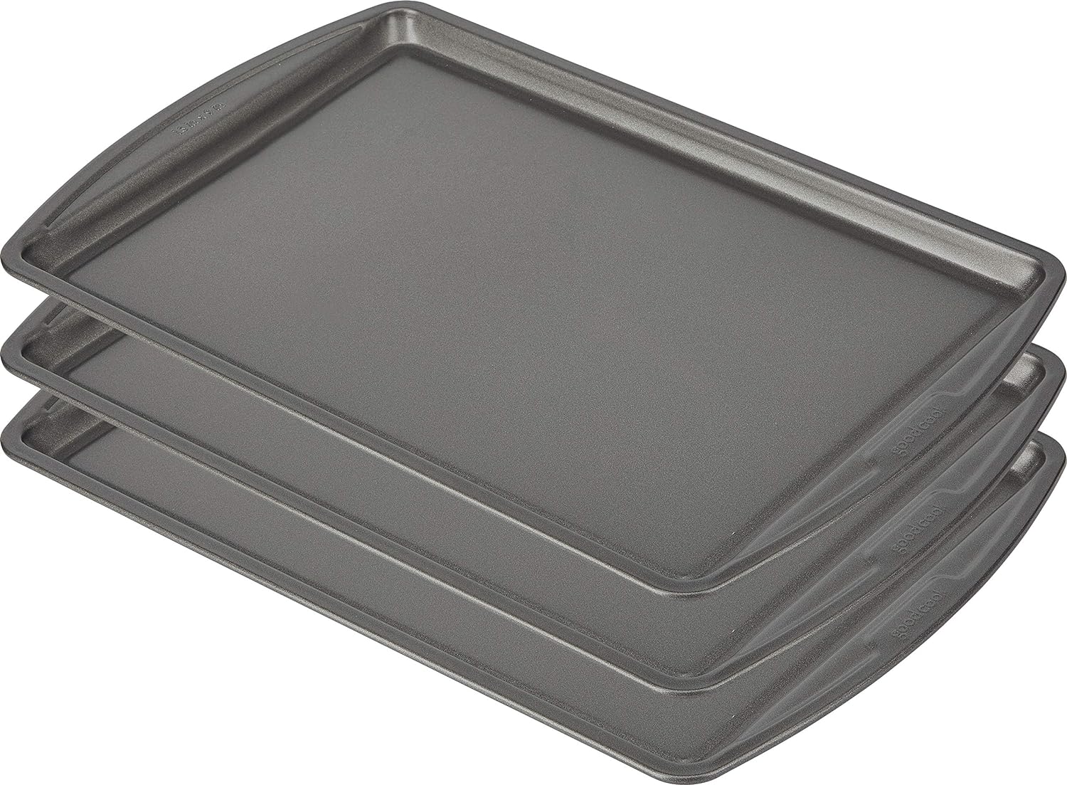 GoodCook Everyday Nonstick Carbon Steel 13” x 9” Baking Sheet Set, 3 Pack – Standard-Sized Carbon Steel Cooking Pans, Bakeware Set, Cookie Sheets for Baking, Oven Pan Set