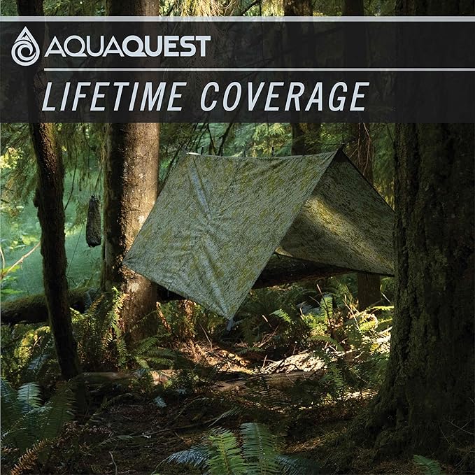 AquaQuest Defender Camping Tarp - Heavy Duty Tent Shelter or Rain Fly - Waterproof Camping Essentials for Hiking, Bushcraft & Hammock