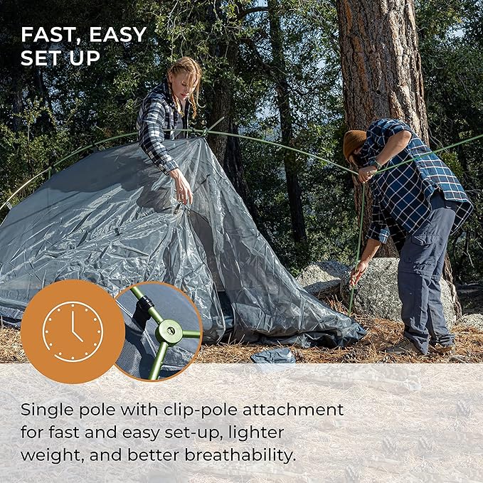 Hyke & Byke Zion Hiking & Backpacking Tent - 3 Season Ultralight, Waterproof Tent for Camping w/Rain Fly and Footprint - 1 Person - Orange