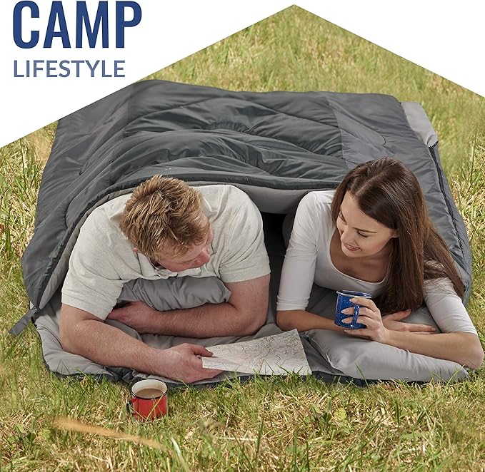 VENTURE 4TH Backpacking Sleeping Bag – XXL, Double and Single Sizes - Lightweight Warm & Cold Weather Sleeping Bags for Adults, Kids & Couples – Ideal for Hiking, Camping & Outdoor Adventures