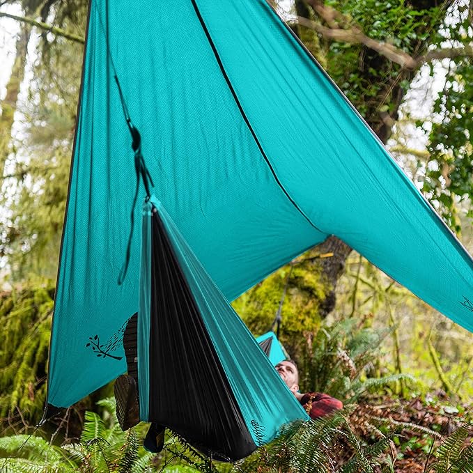 Wise Owl Outfitters Hammock Tarp, Hammock Tent - Rain Tarp for Camping Hammock - Camping Gear Must Haves w/Easy Set Up Including Tent Stakes and Carry Bag