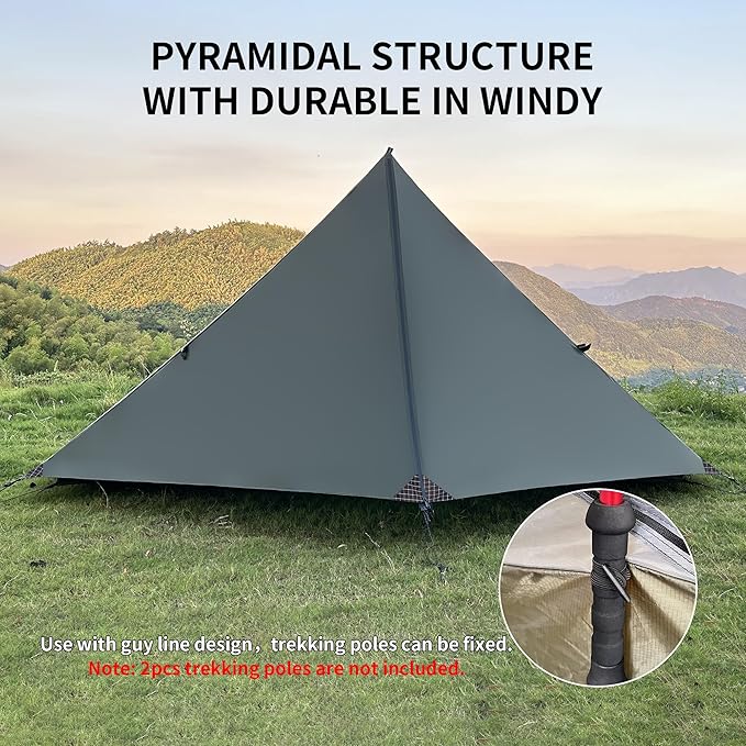 TENPLAY Backpacking Tent,Lightweight Camping Tent 2 Person,Ultralight Hiking Tent,Nylon,Waterproof,Windproof,Easy Setup,4 Season Trekking Tent for Mountaineering Camping Hiking Climbing