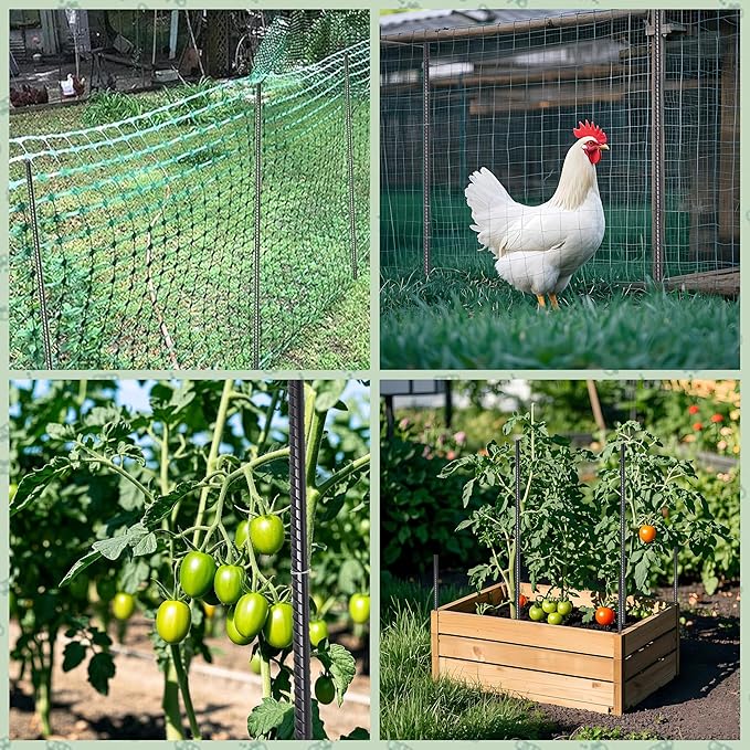 VVOKGO Rebar Stakes 24 Inch Ground Straight Rebar Stakes (24pcs), Heavy Duty Ground Anchors, 3/8" Diameter Steel Plant Support Garden Stake with Chisel Point End, Hammer Through Hard Soil for Camping