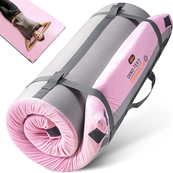 3 Inch GAIALOOP Thick Memory Foam Camping Mattress Sleeping Pad [Car/Tent/Cot] Glamping Portable Floor Mat Roll Up Futon Mattress for Guests Sleepover