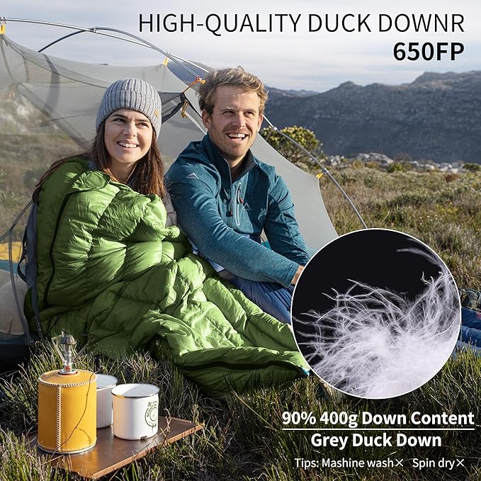 Naturehike Ultralight Backpacking Down Sleeping Bag for Adults, 650 Fill Power Sleeping Bag for 42/52℉, 20oz Compact Lightweight Sleeping Bags for Hiking Camping 3 Seasons