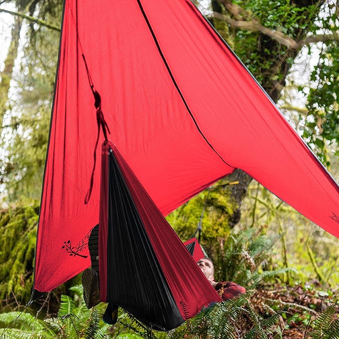 Wise Owl Outfitters Hammock Tarp, Hammock Tent - Rain Tarp for Camping Hammock - Camping Gear Must Haves w/Easy Set Up Including Tent Stakes and Carry Bag