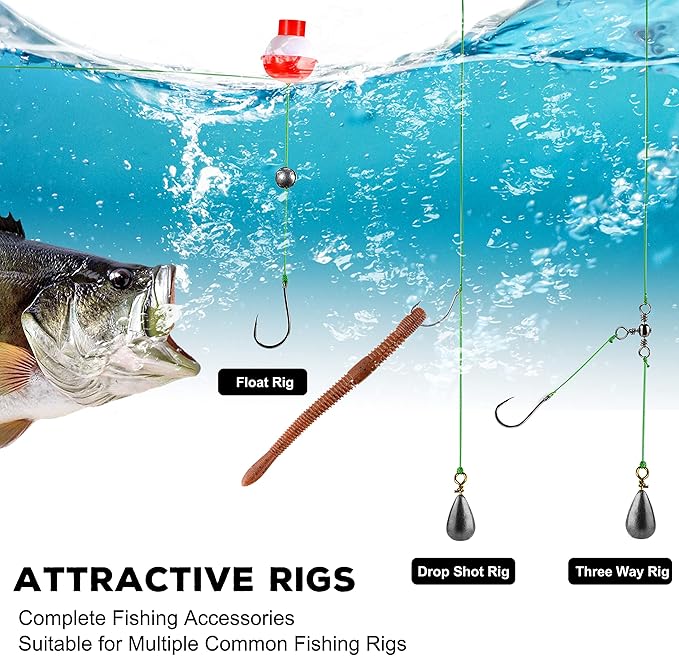 TOPFORT 187/343pcs Fishing Accessories Kit, Organized Fishing Tackle Box with Tackle Included, Fishing Hooks, Fishing Weights Sinkers, Fishing Gear and Equipment, Fishing Gift for Men