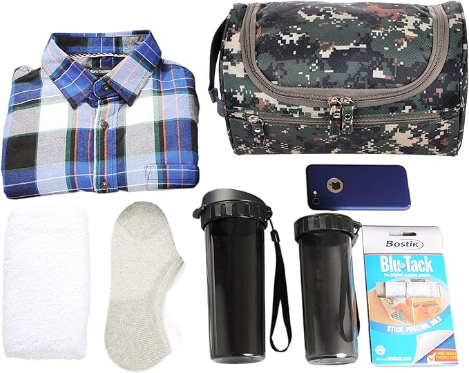 Vercord Mens Toiletry Bag Wash Travel Small Shaving Dop Kit Shower Bathroom Ditty Hygiene Bag Camo Mosaic