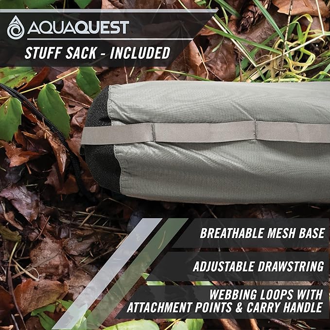 AquaQuest Guide Camping Tarp - Ultralight Tent Cover or Rain Fly - Waterproof Camping Gear Must Haves for Hiking, Hammock, Bivy & Survival
