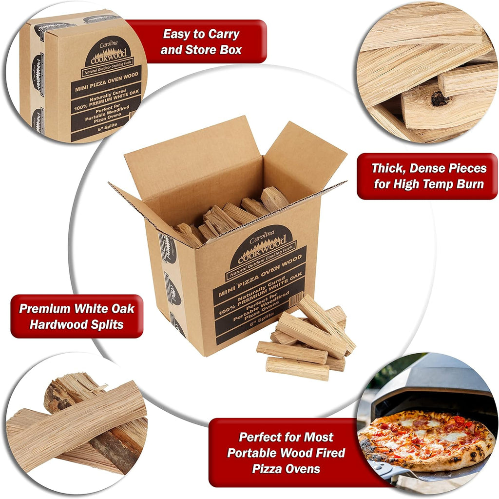Mini Pizza Oven Wood 6 Inch Firewood Pizza Logs Naturally Cured White Oak Hardwood for Portable Wood Pizza Ovens 790 Cubic Inches, Approximately 12-14lbs